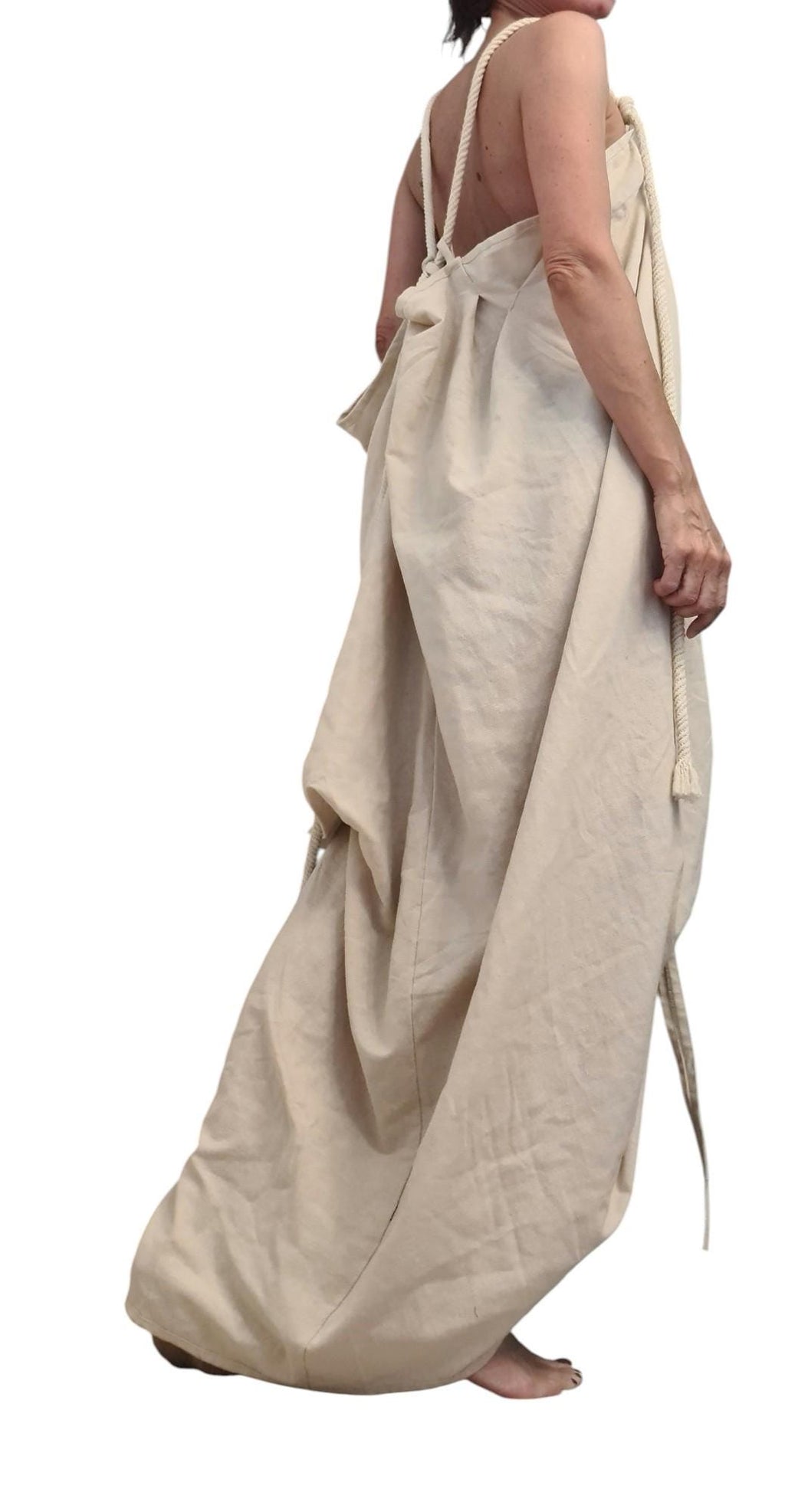 Linen Long Dress, Asymmetric Dress, Plus Size Clothing, Oversize Dress, Sleeveless Dress, Open back, New collection