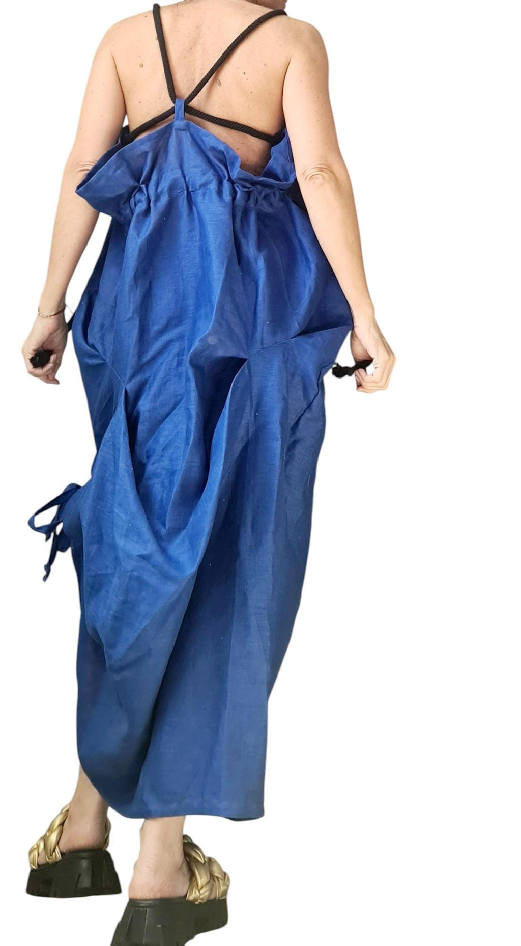 Linen Long Dress, Asymmetric Dress, Plus Size Clothing, Oversize Dress, Sleeveless Dress, Open back, New collection