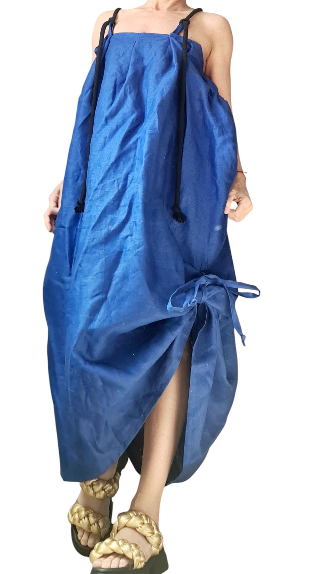 Linen Long Dress, Asymmetric Dress, Plus Size Clothing, Oversize Dress, Sleeveless Dress, Open back, New collection