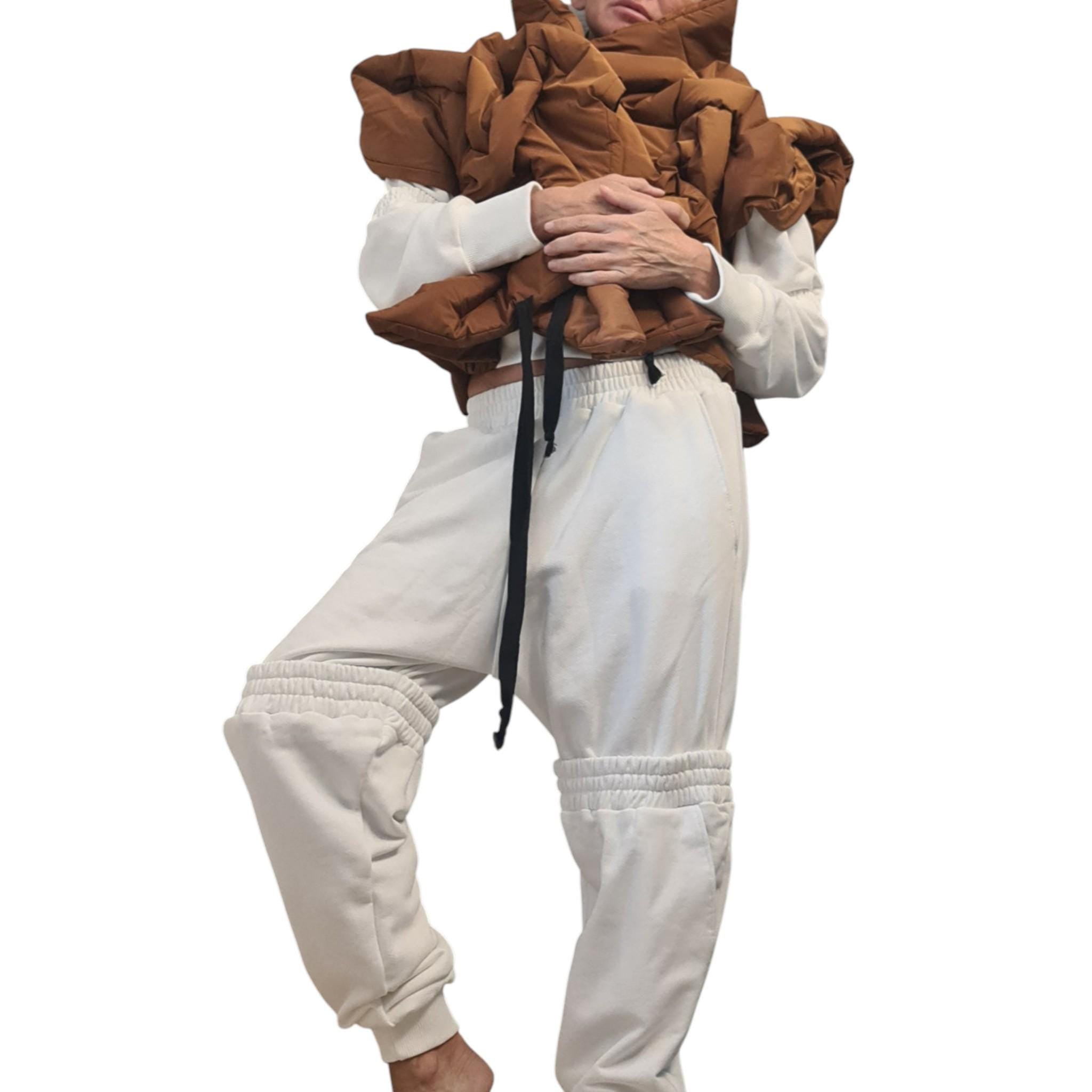 Brown Short Extravagant Winter Jacket, Women Short Jacket, Asymmetric Jacket, Waterproof Jacket, Windproof Jacket, Puffer Jacket