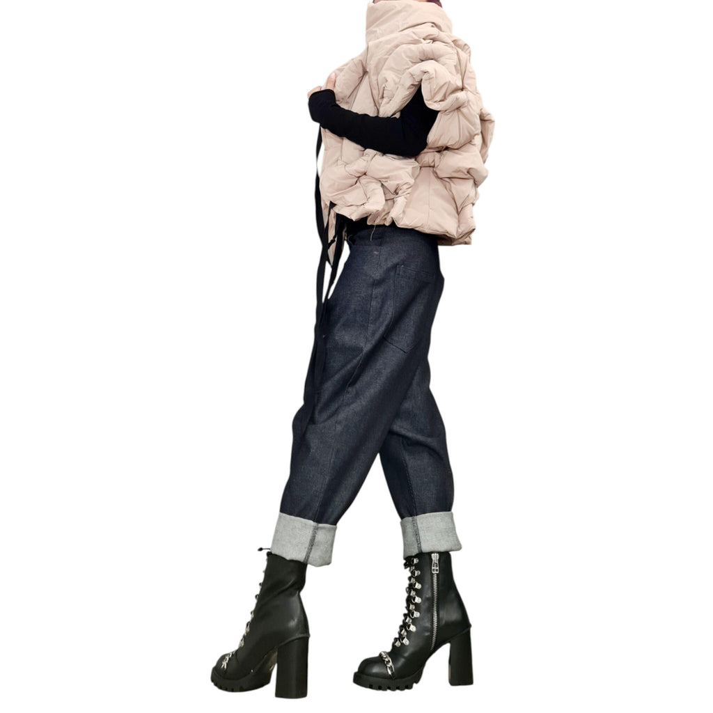 Beige Extravagant Winter Jacket, Women Short Jacket, Asymmetric Jacket, Waterproof Jacket, Windproof Jacket, Puffer Jacket, Quilted Jacket