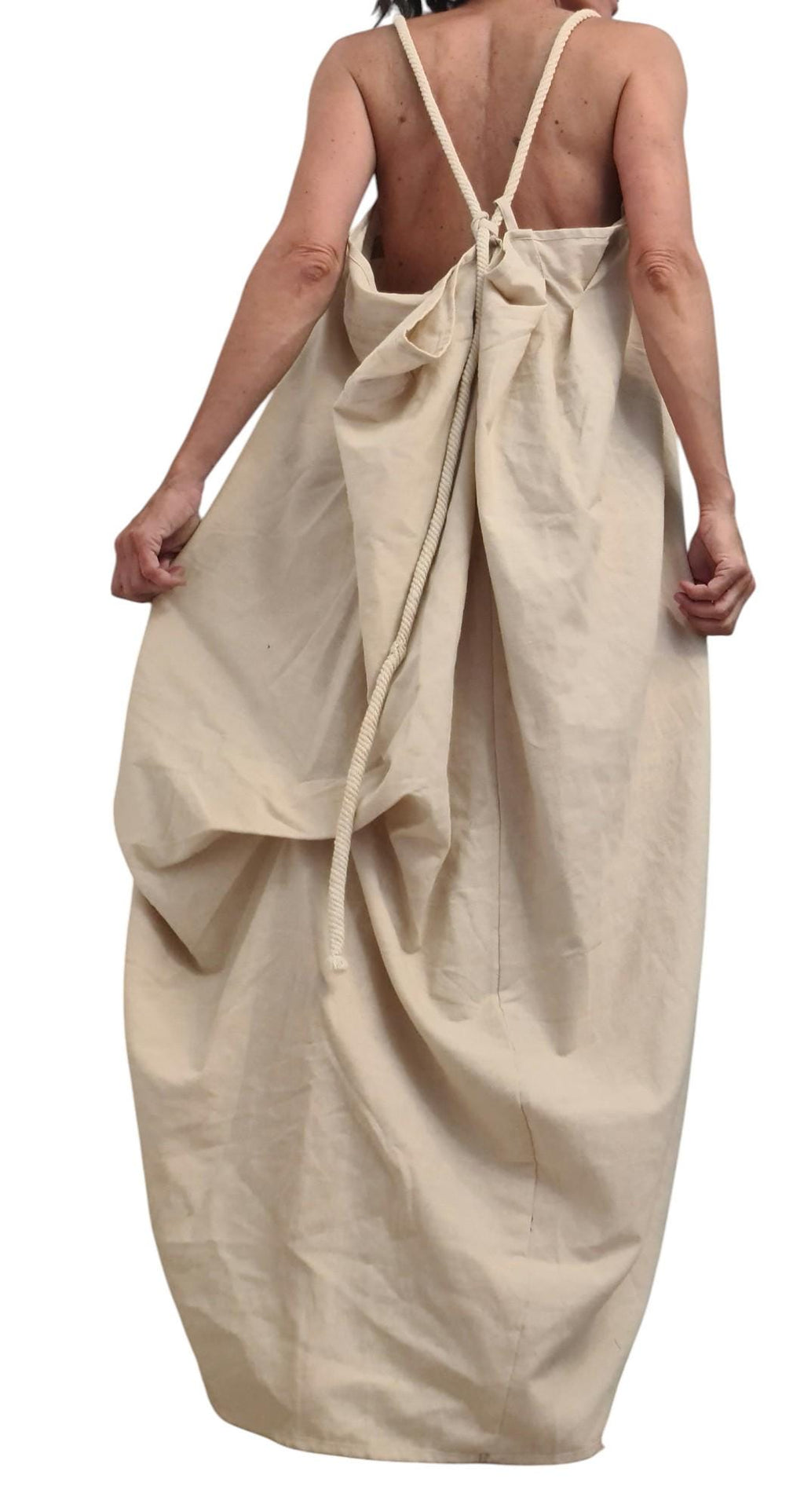 Linen Long Dress, Asymmetric Dress, Plus Size Clothing, Oversize Dress, Sleeveless Dress, Open back, New collection