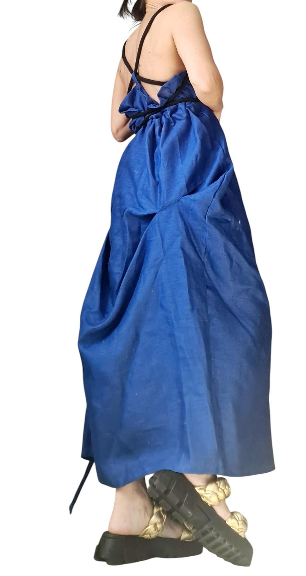 Linen Long Dress, Asymmetric Dress, Plus Size Clothing, Oversize Dress, Sleeveless Dress, Open back, New collection