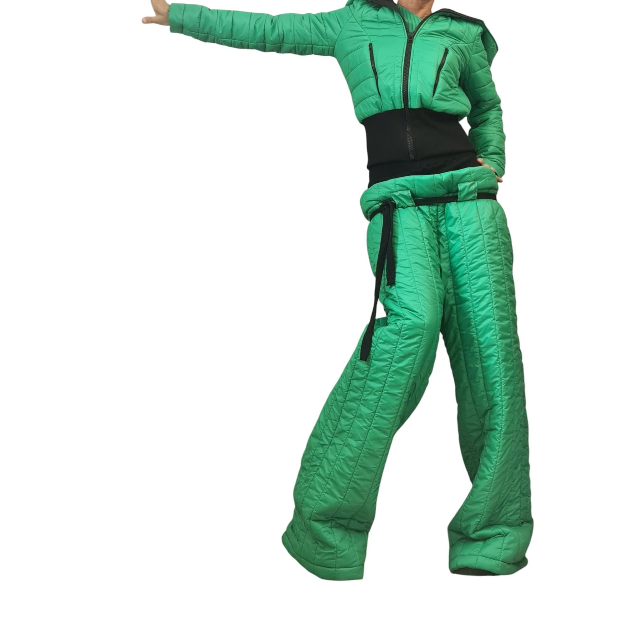 Avant Garde Winter Set, Quilted Jacket and Wide Pants, Padded Warm Suit, Extravagant Winter Outfit, Futuristic Streetwear