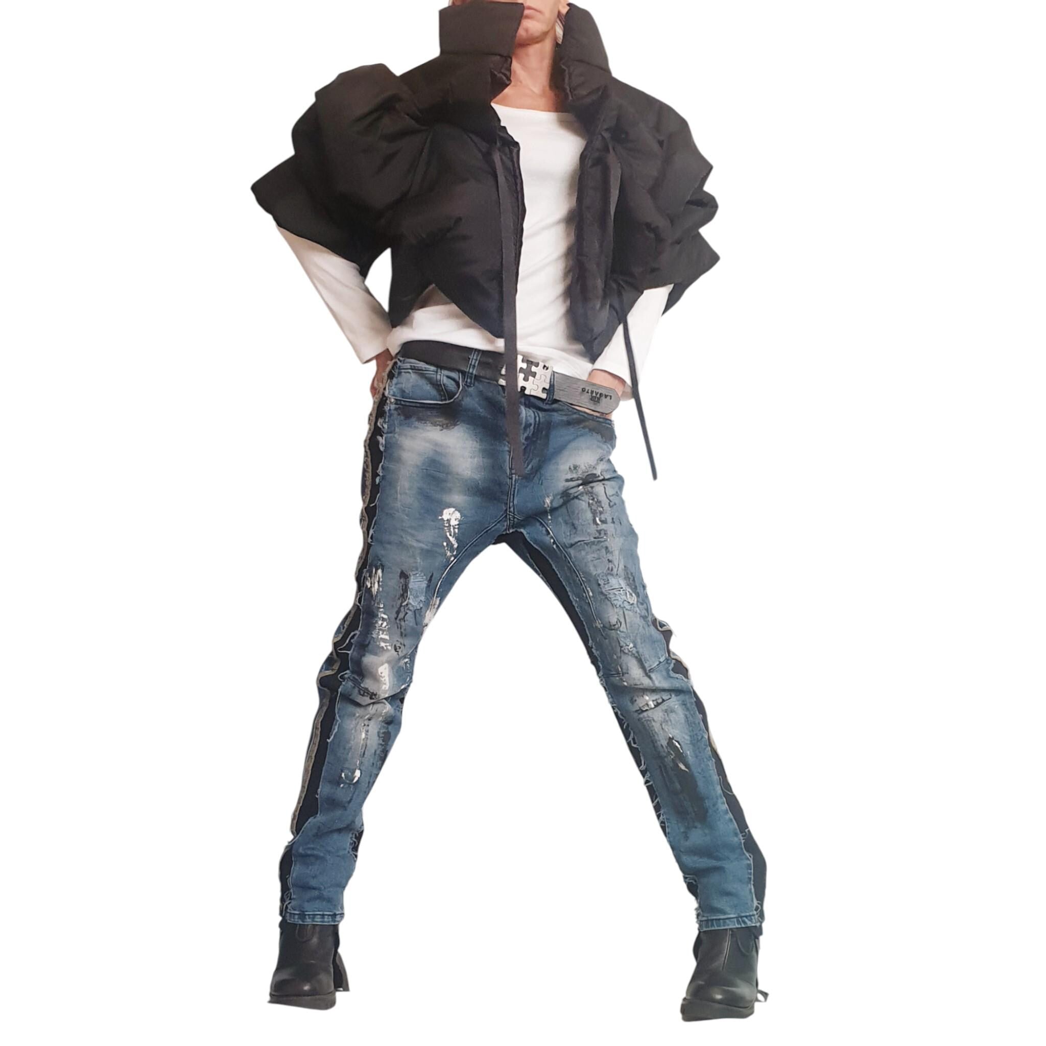 Extravagant Winter Jacket, Women Short Jacket, Asymmetric Black Jacket, Waterproof Jacket, Windproof Jacket, Puffer Jacket, Quilted Jacket