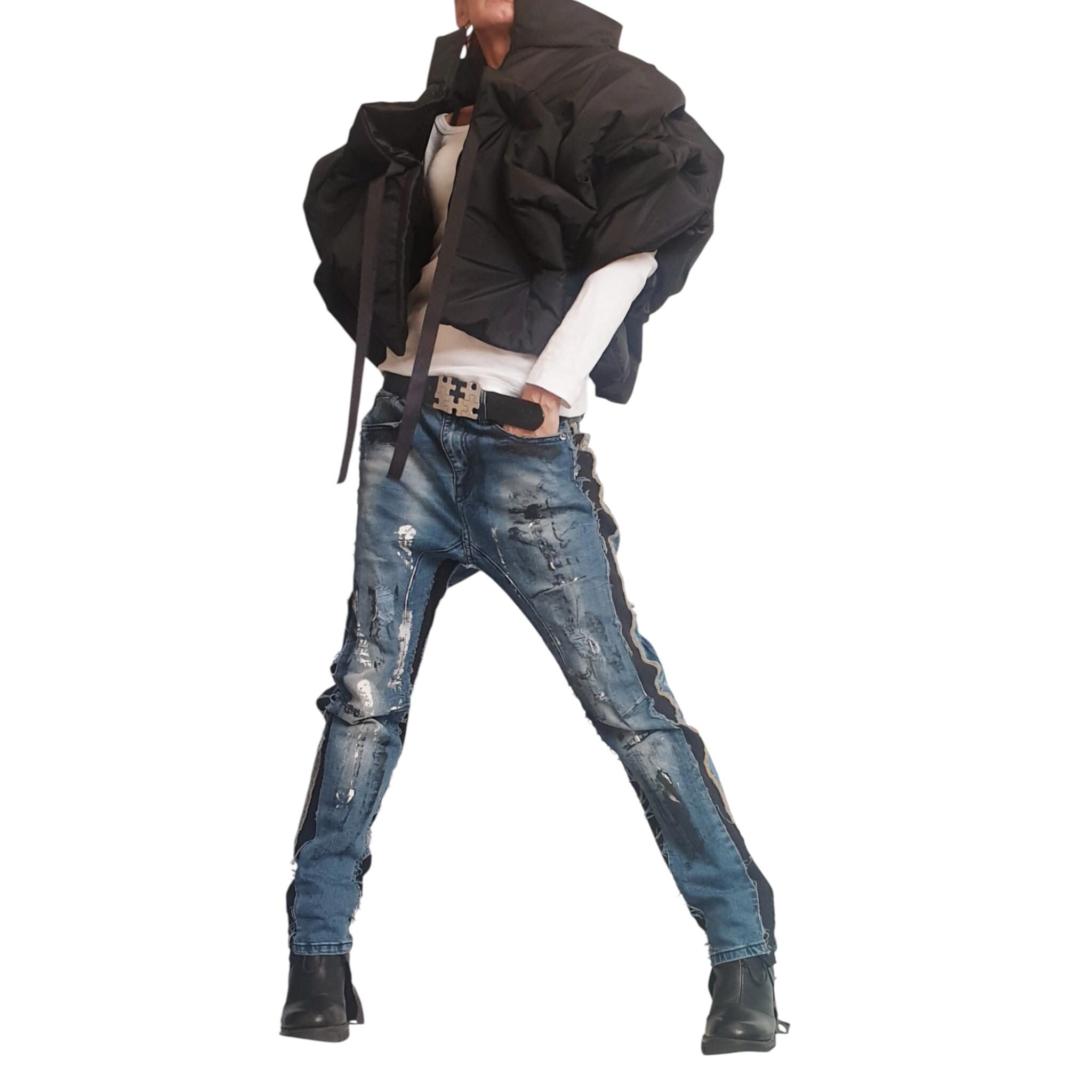 Extravagant Winter Jacket, Women Short Jacket, Asymmetric Black Jacket, Waterproof Jacket, Windproof Jacket, Puffer Jacket, Quilted Jacket