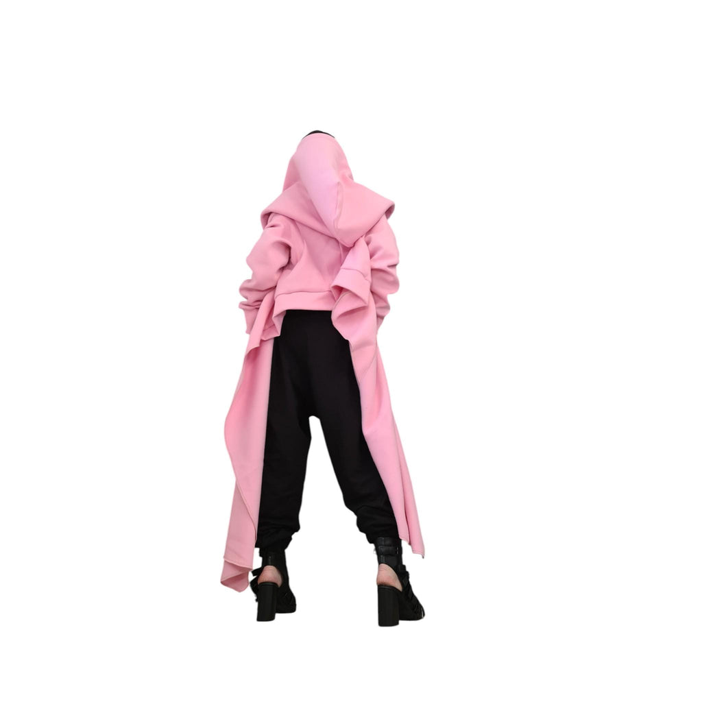 Blush Pink Oversized Hoodie – Avant-Garde Minimalist Sweatshirt | Handmade Genderless Streetwear Pullover