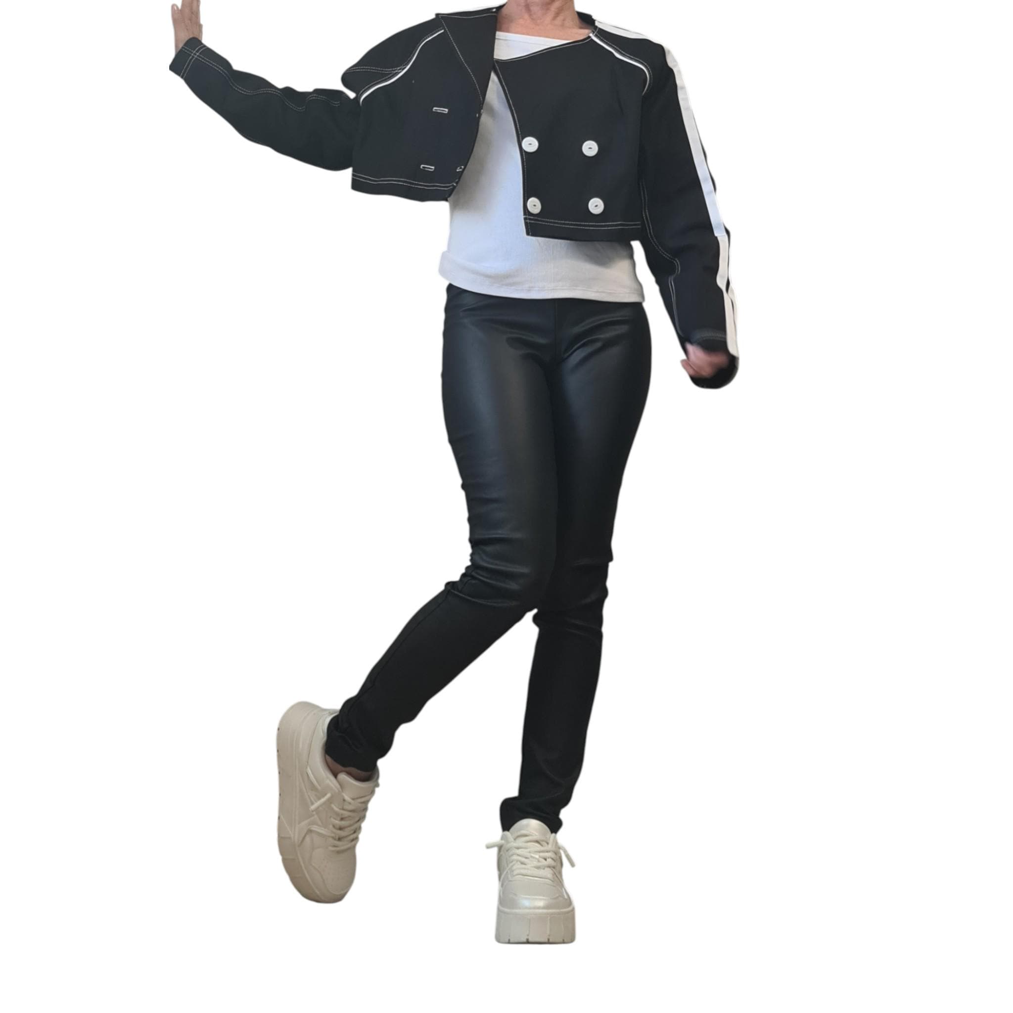 Avant-Garde Denim Trenchcoat Set, Two-Piece Hooded Vest and Cropped Jacket, Black Layered Streetwear, Unisex Statement Outerwear