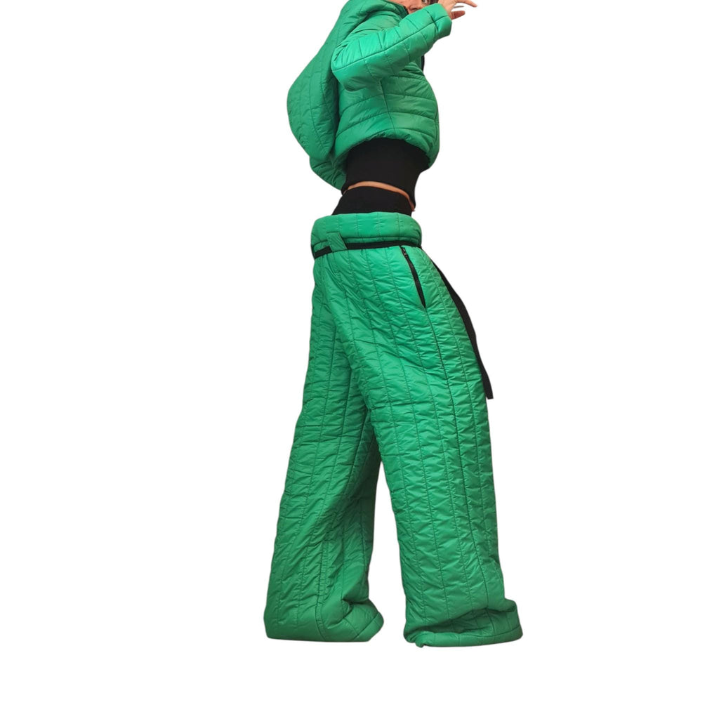 Avant Garde Winter Set, Quilted Jacket and Wide Pants, Padded Warm Suit, Extravagant Winter Outfit, Futuristic Streetwear