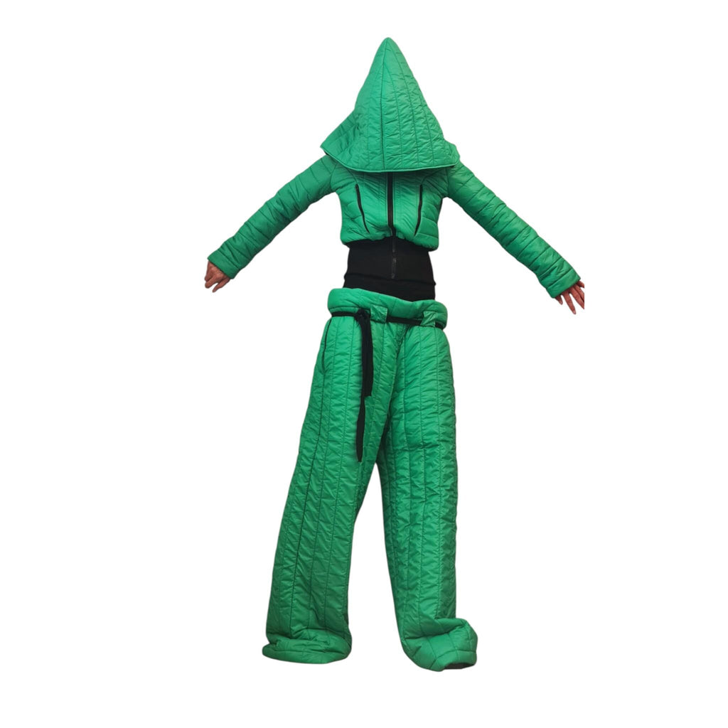 Avant Garde Winter Set, Quilted Jacket and Wide Pants, Padded Warm Suit, Extravagant Winter Outfit, Futuristic Streetwear