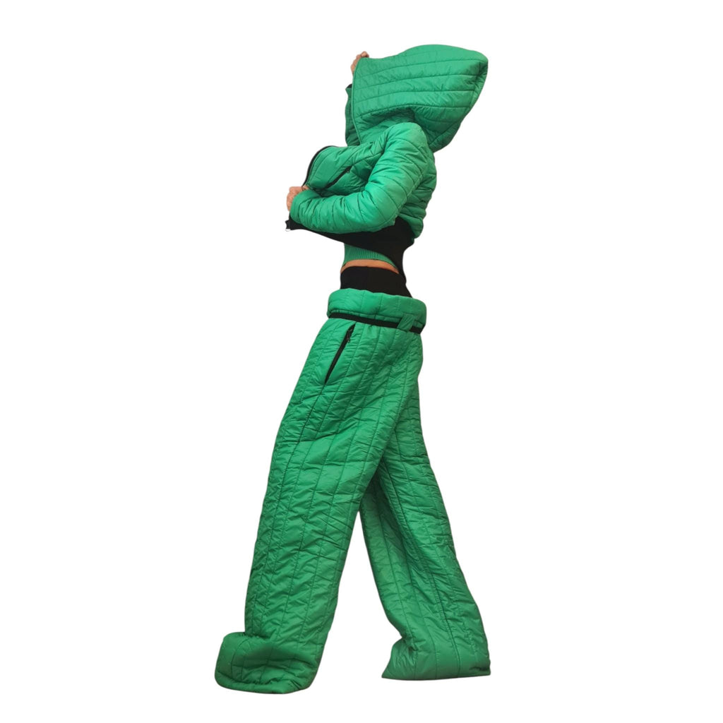 Avant Garde Winter Set, Quilted Jacket and Wide Pants, Padded Warm Suit, Extravagant Winter Outfit, Futuristic Streetwear