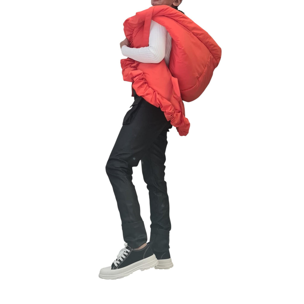 Black Avant Garde Vest, Oversized Sleeveless Puffer Gilet, Handmade Artistic Women’s Jacket, Unique Fashion Statement, Winter Layering