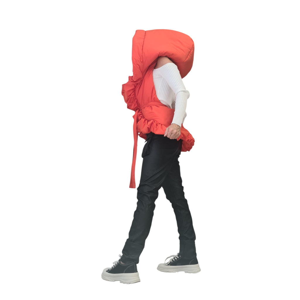 Black Avant Garde Vest, Oversized Sleeveless Puffer Gilet, Handmade Artistic Women’s Jacket, Unique Fashion Statement, Winter Layering