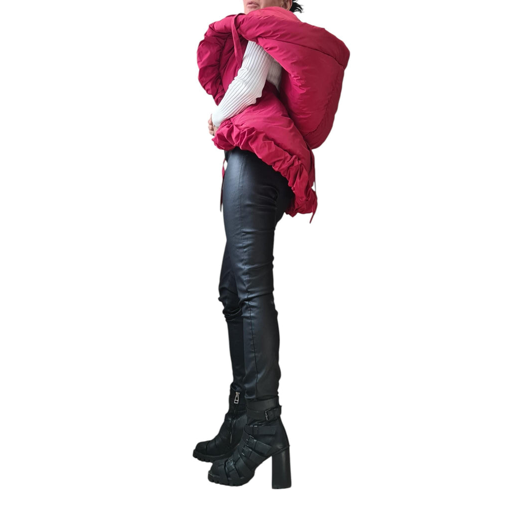 Green Avant Garde Vest, Oversized Sleeveless Puffer Gilet, Handmade Artistic Women’s Jacket, Unique Extravagant Outerwear, Winter Fashion