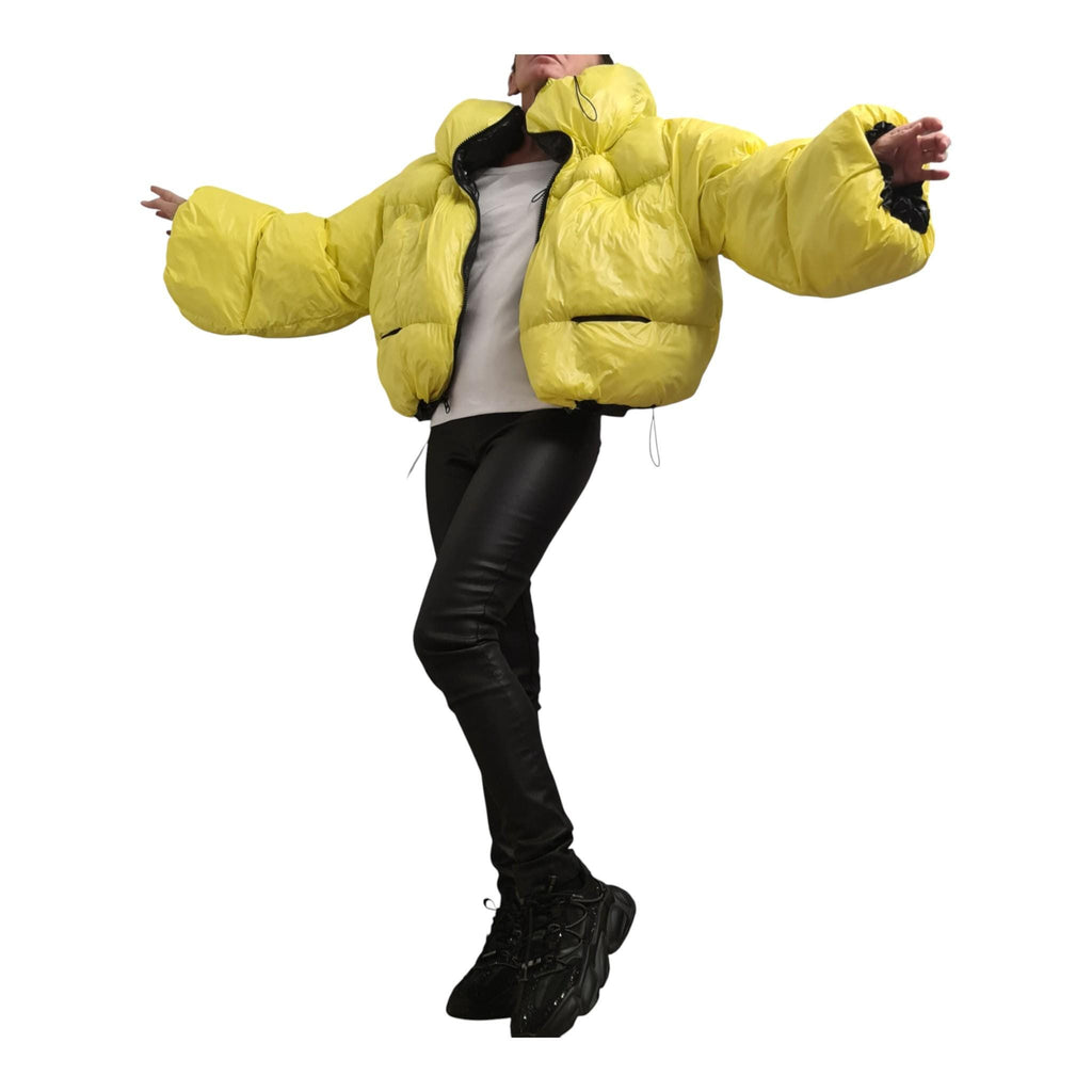 Extravagant Reversible Puffer Jacket | Avant Garde Handmade Coat | Silicone Fiber Fill | Zipper & Pockets | Warm Winter Jacket EU