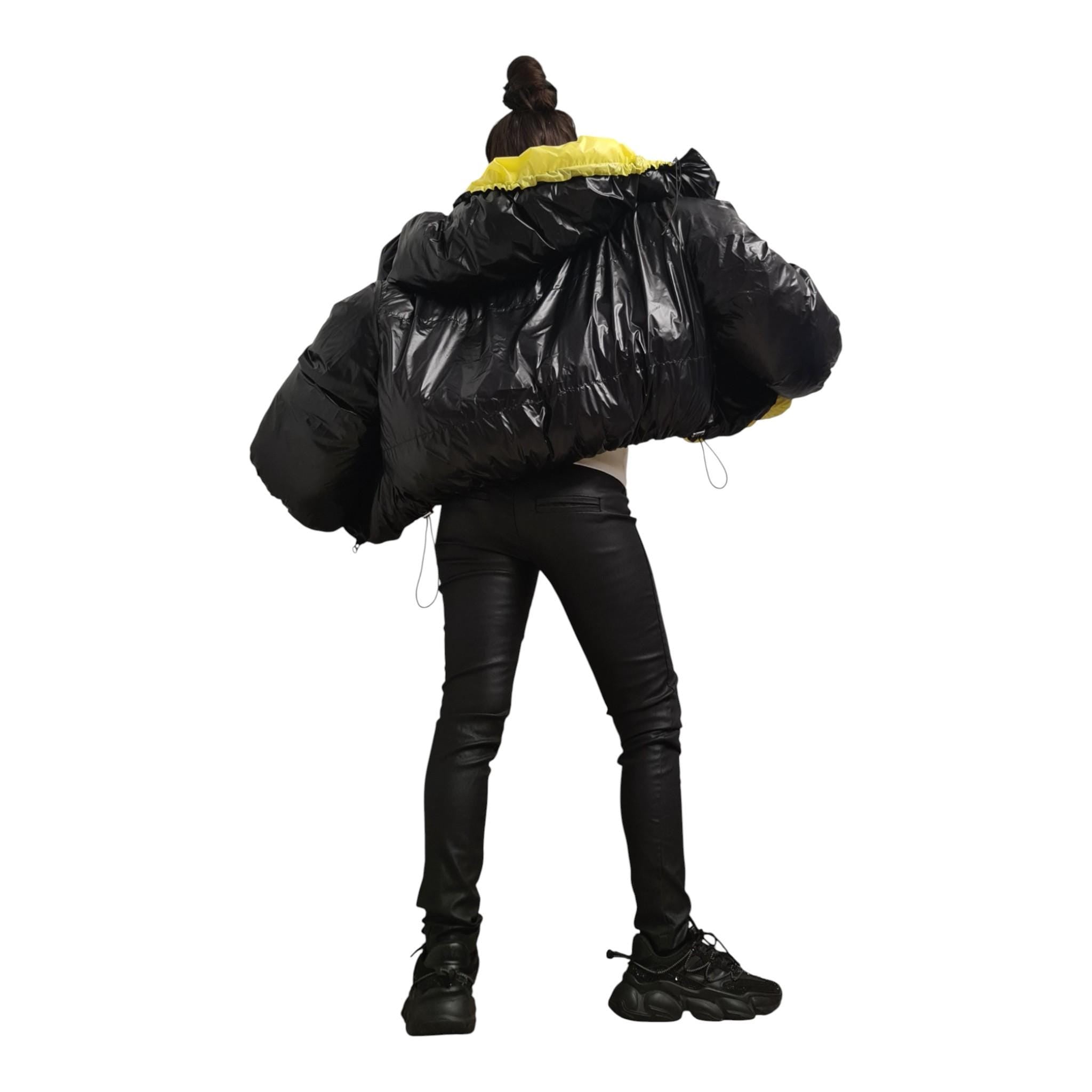 Extravagant Reversible Puffer Jacket | Avant Garde Handmade Coat | Silicone Fiber Fill | Zipper & Pockets | Warm Winter Jacket EU