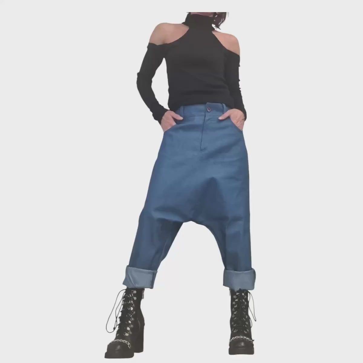 New collection Casual Denim Harem Pants, Extravagant Pants, Unisex Denim, Women Denim Harem, DRESSSHOESCODE