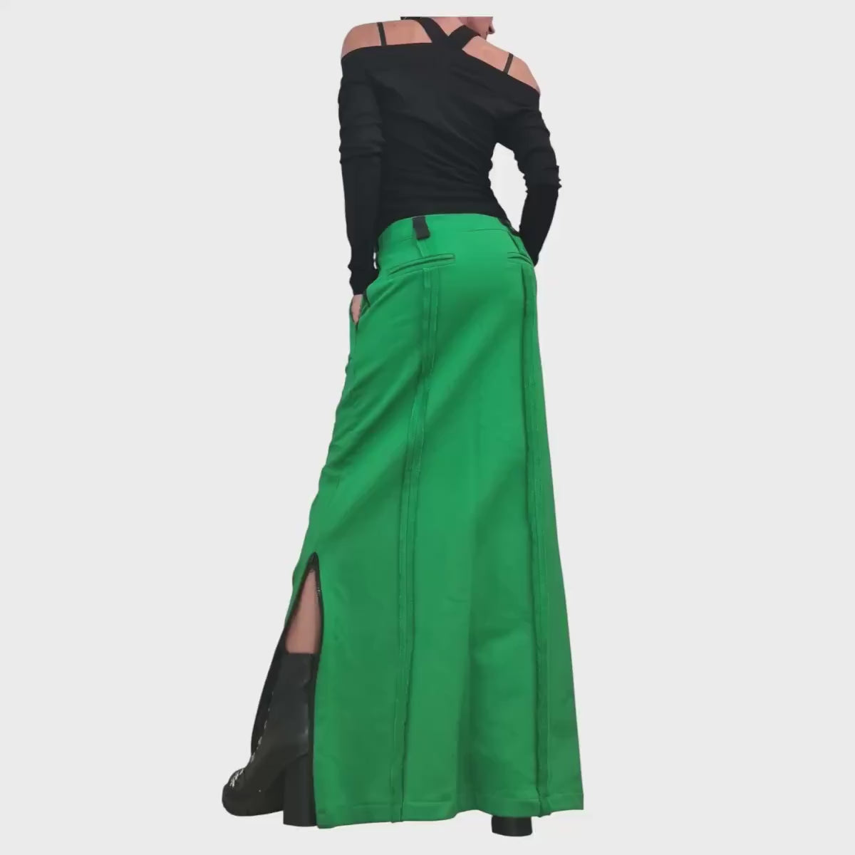 Long Sexy Cotton Skirt, Extravagant Skirt, A Line Skirt, Long Slit Skirt, Gothic Skirt, Asymmetric Skirt, DRESSSHOESCODE