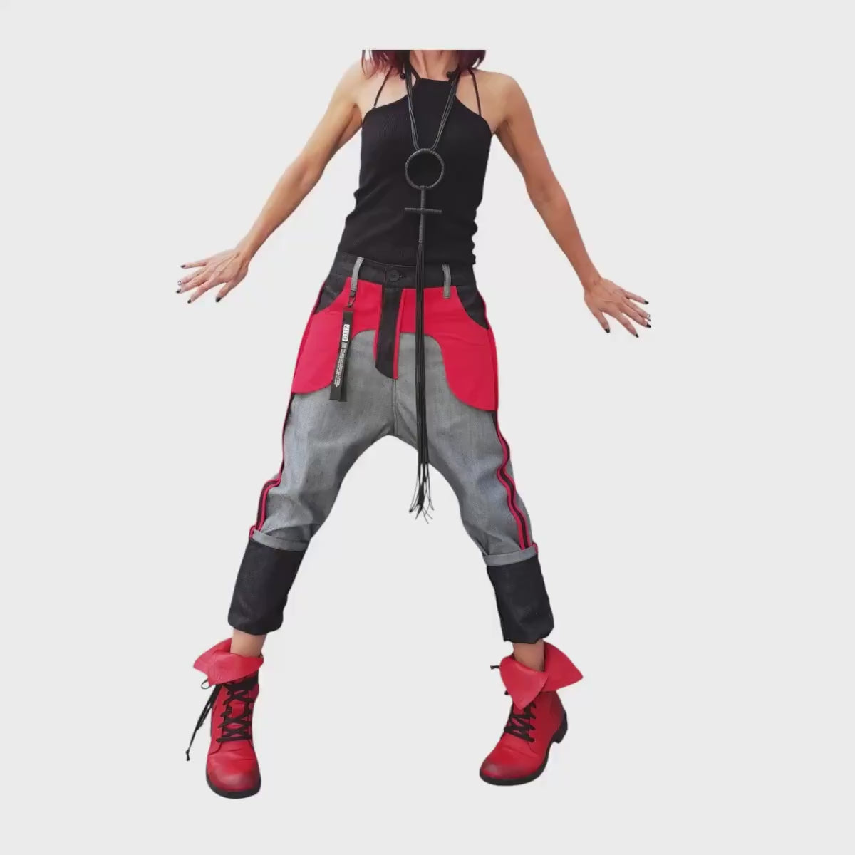 Casual Denim Harem Pants/Extravagant Pants/Boho Pants/Baggy Pants/Unisex Denim/Women Denim Harem