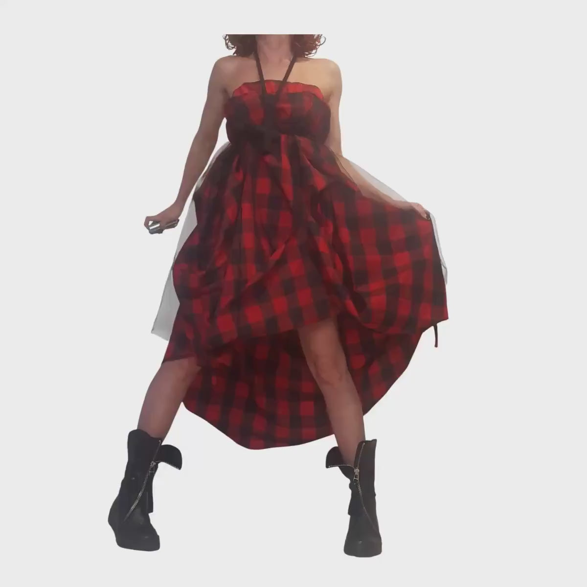 Plaid Grunge Skirt Women, Extravagant Skirt, Asymmetric Long Skirt Dress, Long Short Skirt, High Tulle Skirt, Circle Skirt, Tutu Skirt