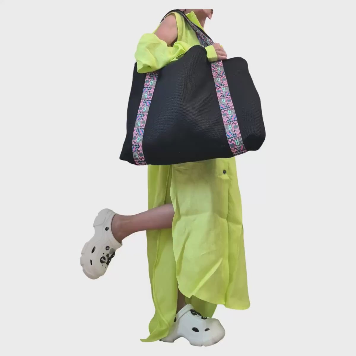 Designer Handmade Large Bag, Extravagant Double-faced Two-tone beach bag