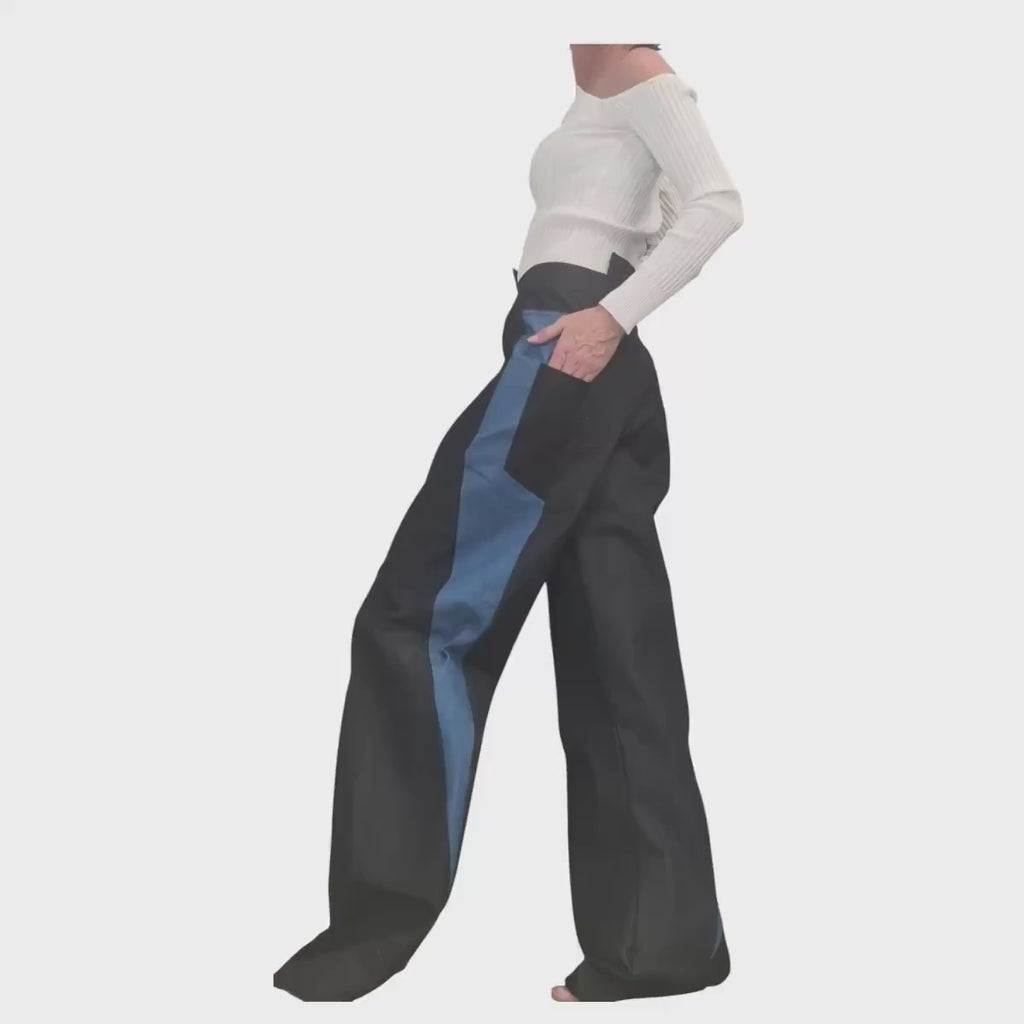 New collection Extravagant Denim Pants, Denim Loose Pants, Asymmetrical Pants, Deconstructed Denim, Women Denim Harem