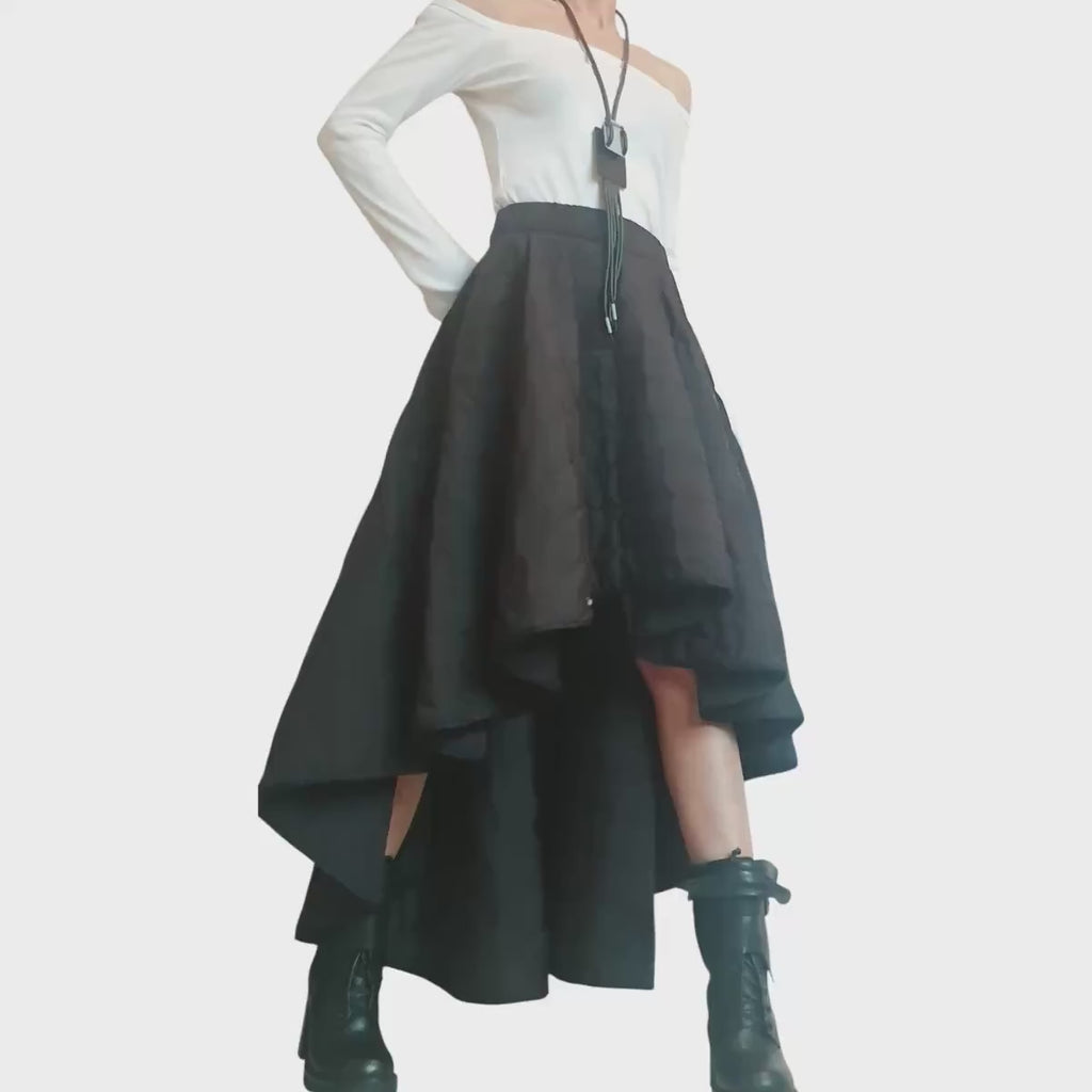 Long Short Skirt, Winter Skirt, Extravagant Skirt, Asymmetric Skirt, Wadding Skirt, Cocktail Skirt, Gothic Skirt, Circle Skirt