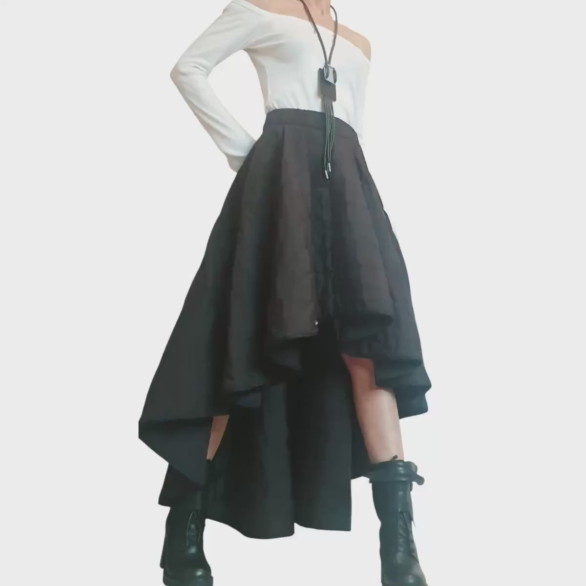 Long Short Skirt, Winter Skirt, Extravagant Skirt, Asymmetric Skirt, Wadding Skirt, Cocktail Skirt, Gothic Skirt, Circle Skirt