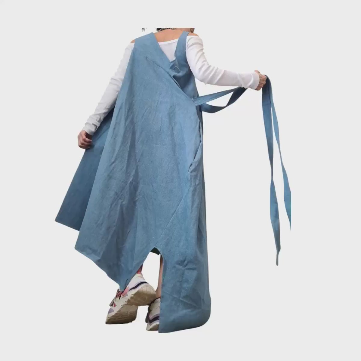 Blue Denim Dress High Low Fit | Asymmetric Hem | fashion for women | statement